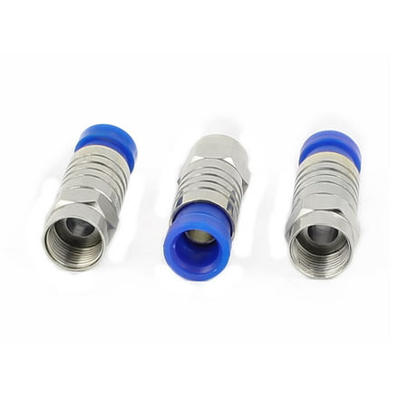 3 Pcs RG6 F Connector Adapter Plug Coax Compression Satellite Cable