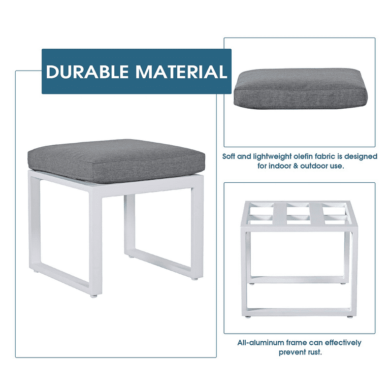 Aluminum patio ottoman deals