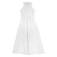 thumbnail image 6 of Yartina Kids Flower Girl Dressy Jumpsuits Wedding Party Girls Halter Sleeveless Wide Leg Rompers Pink 6, 6 of 7