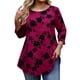 thumbnail image 3 of TaTaai Stretchy Lightweight Rose Print Women's Loose Fit Long Sleeve Round Neck Top Classic Neckline for Commute Casual Holiday Wear Gift, 3 of 7