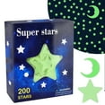 thumbnail image 1 of Allume Glow In The Dark 200PCS Stars & 1PC Moon Wall Decal Stickers Kids Room Decor, 1 of 12