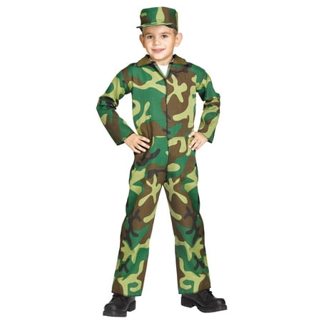 Soldier Camo Army Military Jungle Commander Camouflage Child Halloween Costume