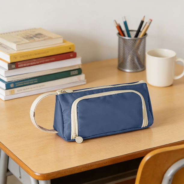 Estuche para lápices para la escuela y la oficina | Estuche grande para lápices y bolígrafos | Organizador con cremallera y múltiples compartimentos para material de oficina