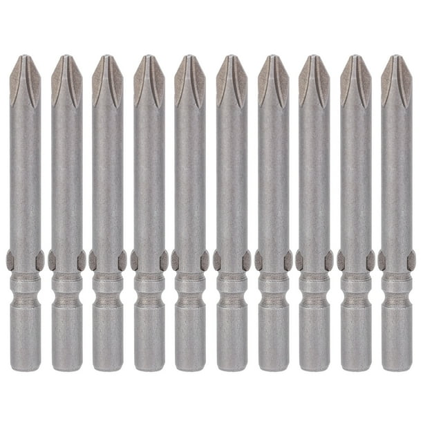 Juego de 10 puntas de destornillador eléctrico de 6 mm, de acero de aleación S2, con punta de destornillador magnético cruzado 802