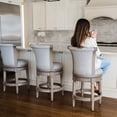 thumbnail image 3 of Maven Lane Pullman Wooden Swivel Kitchen Bar Stool, Reclaimed Oak, Set of 2, 3 of 6