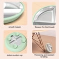 thumbnail image 6 of Hyknon 304 Stainless Steel Divided Plate, 3Compartment 8 Inch Round Dinner Plates, Detachable Silicone Suction Base Non-slip Meal Trays, Heat Insulated Food Tray for Diet Food Office Home Adult Green, 6 of 7