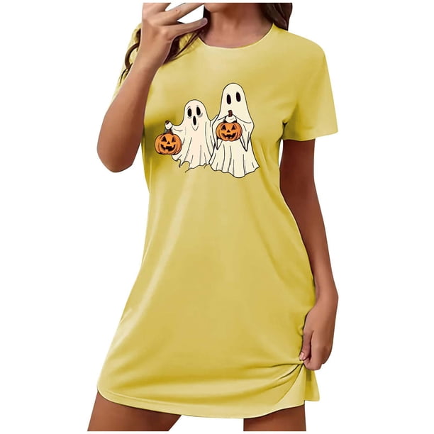 Camisón corto de talla grande para mujer, camisón de manga corta con estampado de pecho a la moda, camisón para mujer