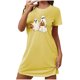 thumbnail image 1 of Camisón corto de talla grande para mujer, camisón de manga corta con estampado de pecho a la moda, camisón para mujer, 1 of 2