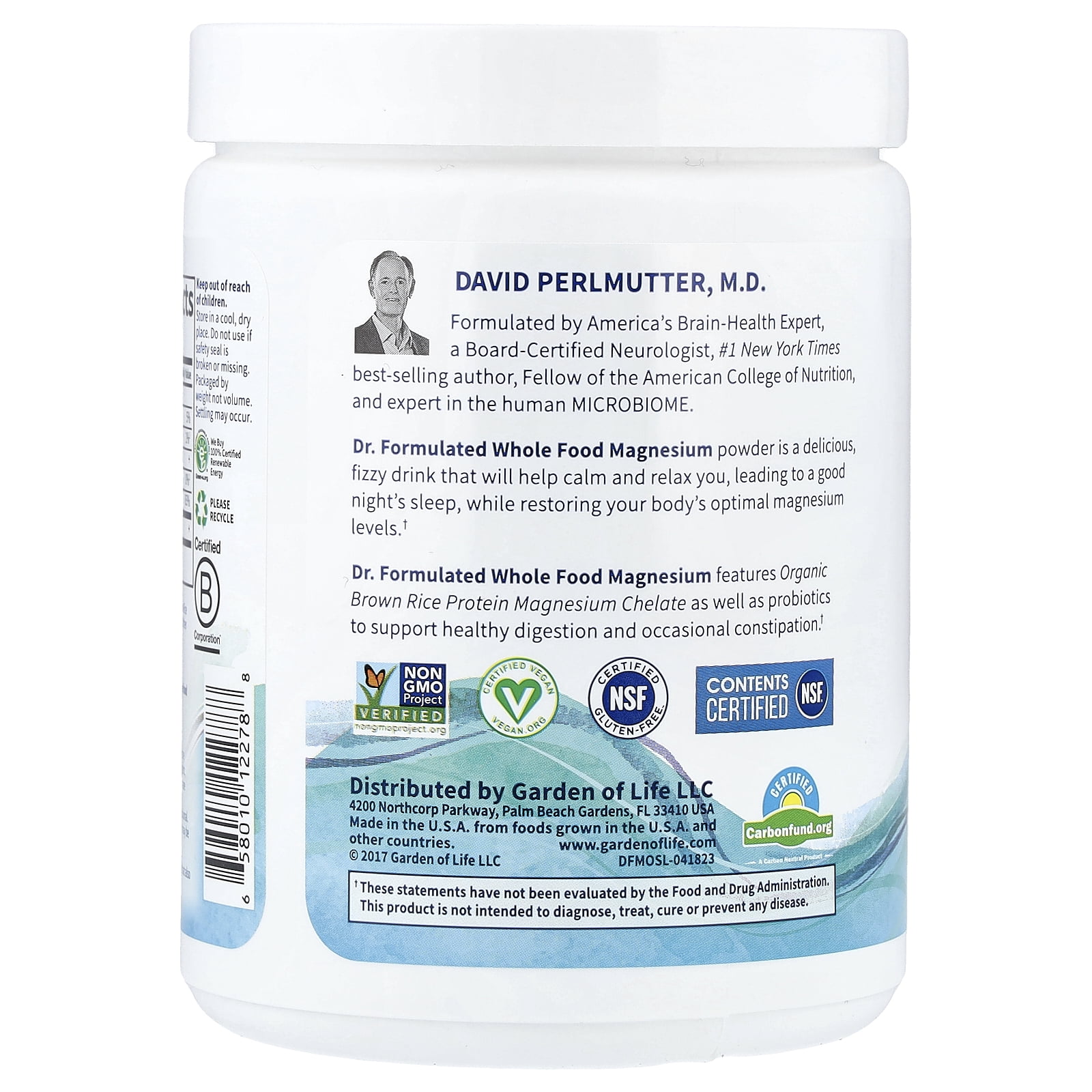 Garden of Life - Dr. Formulated Whole Food Magnesium Drink Powder Orange - 7 oz.