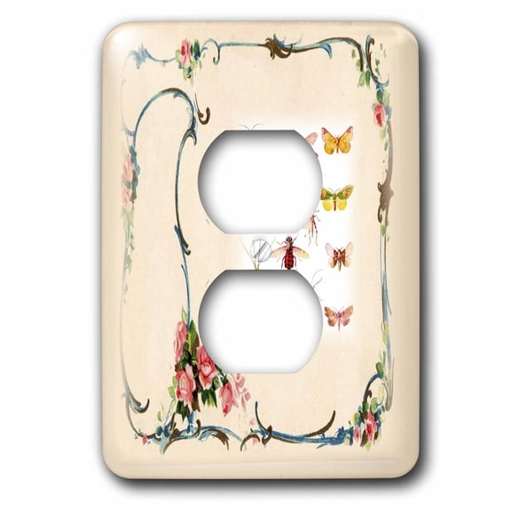 3dRose, Butterflies n Roses, 2 plug outlet cover