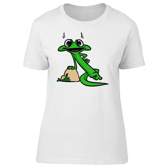 Funny Cartoon Green Lizard Tee Women's -Image by Shutterstock