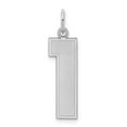 thumbnail image 1 of FB Jewels Sterling Silver Rhodium-plated Large Satin Number 1 Charm, 1 of 2