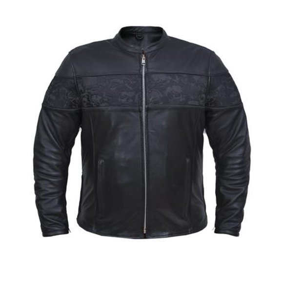 K-2306 COWHIDE MENS PREMIUM LEATHER JACKET ,Black ,5XL