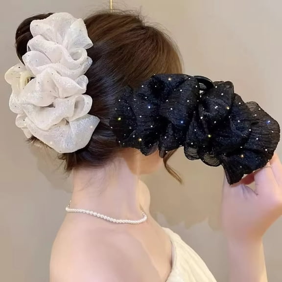 Mesh Bow Hair Clips Women Fashion Grab Claw Clip Female Hair Accessories Korea Elegant Hair Ornament Temperament Girls Headdress