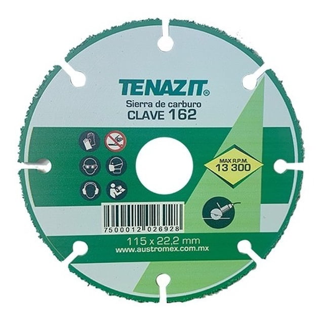 Disco Carburo Tungsteno Corte Madera 4 1/2 Tenazit 162