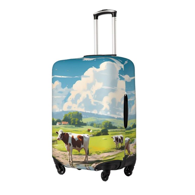 Fotbe Countryside Farm Cow Funda Protectora para Equipaje, Antirrayones y Resistente a la Suciedad, Compatible con Maletas de 18 a 32 Pulgadas-X-Large