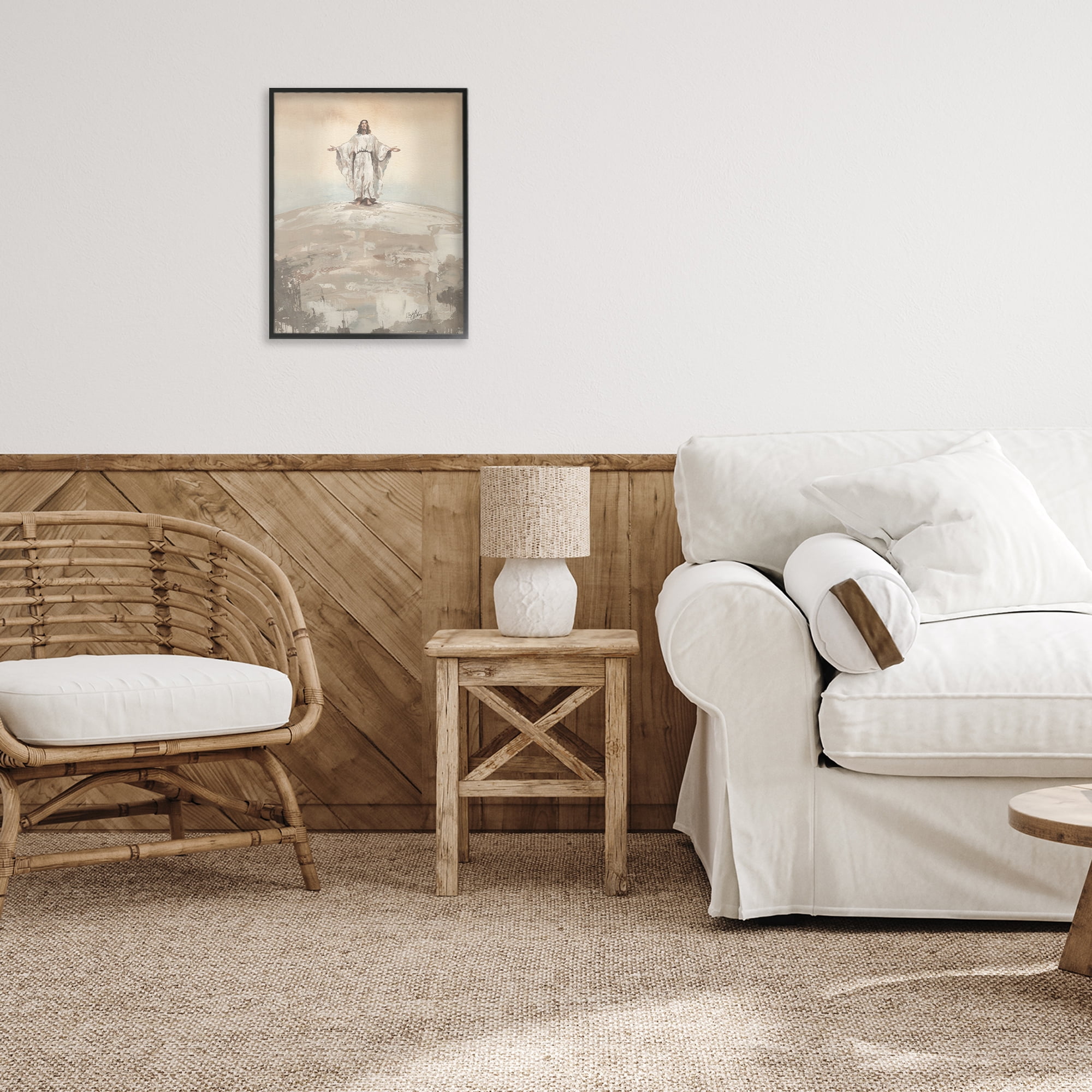 Stupell Industries Jesus on Hill Black Framed Giclee Art, design by Elizabeth Medley