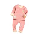 thumbnail image 1 of Jumpingount Conjunto de ropa interior térmica para niños, calzoncillos largos cálidos para clima frío, ropa de vestir, capa base, manga completa, cómoda Ropa interior Rosado 90cm Jumpingount AP013751-05, 1 of 6