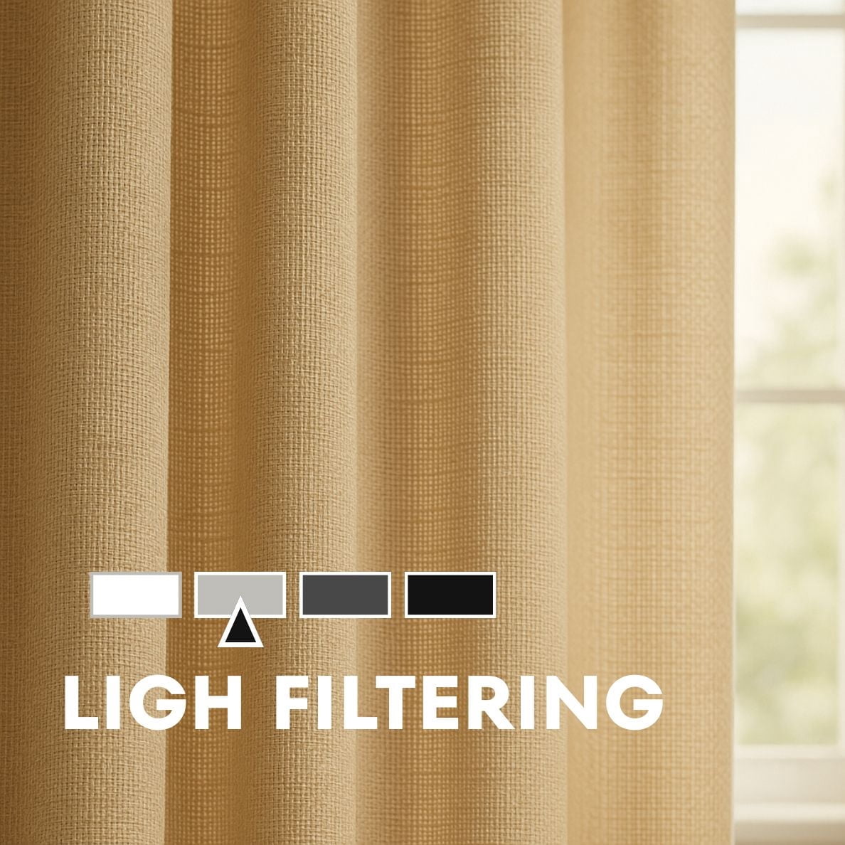 Mainstays Southport Textured Light Filtering Curtain Panel Pair, Beige, Set of 2, 40 in x 95 in