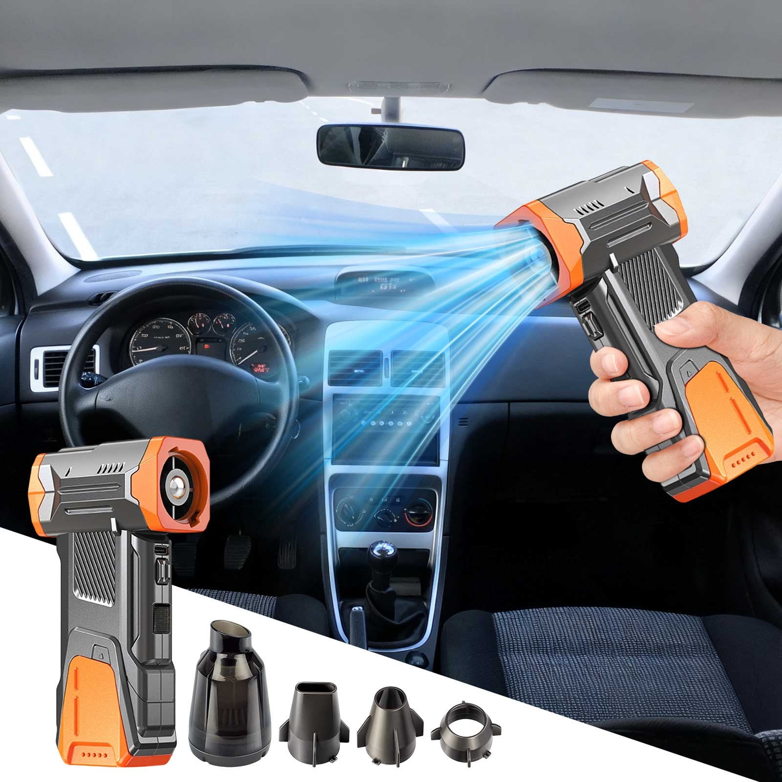 High Speed Handheld Fan Blower, Cordless Air Duster with Multiple Wind Speeds Long Battery Life Portable Cleaner, Electric Air Blower for Car Cleaning Camping Outdoor