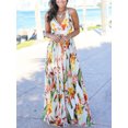 thumbnail image 3 of Women Ladies Boho Floral Maxi Dress Cocktail Party Evening Summer Beach Sundress, 3 of 4
