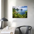 thumbnail image 3 of COMIO Samoa Canvas Prints Mountain Wall Art National Park Sea Pictures Artwork Scenery Landscape Painting for Office Decor Framed 16x12inch, 3 of 4