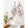 thumbnail image 2 of Happy Easter Kitchen Dish Towels for Drying Dishes Set of 2, Colorful Spring Eggs Beige Wooden Waffle Weave Microfiber Hand Tea Bathroom Towels Quick Dry & Absorbent Towel 12x12, 2 of 7