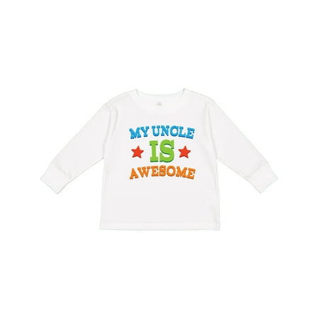 

Inktastic My Uncle is Awesome Boys or Girls Long Sleeve Toddler T-Shirt