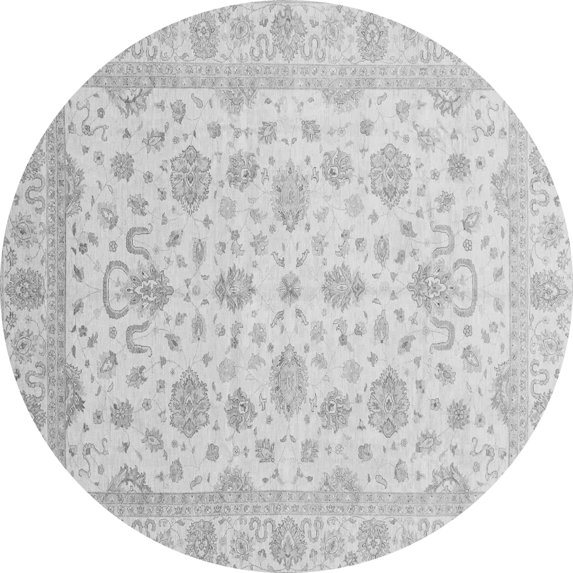Ahgly Company Indoor Round Oriental Gray Traditional Area Rugs, 3' Round
