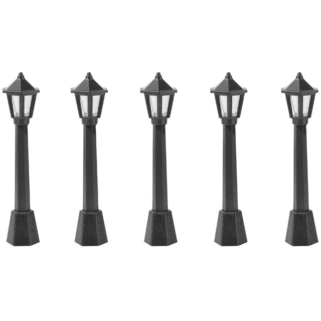 MasteelfCA 5 Pcs Mini Street Lights Model Simulated Lamp Post Resin Lamppost Ornament