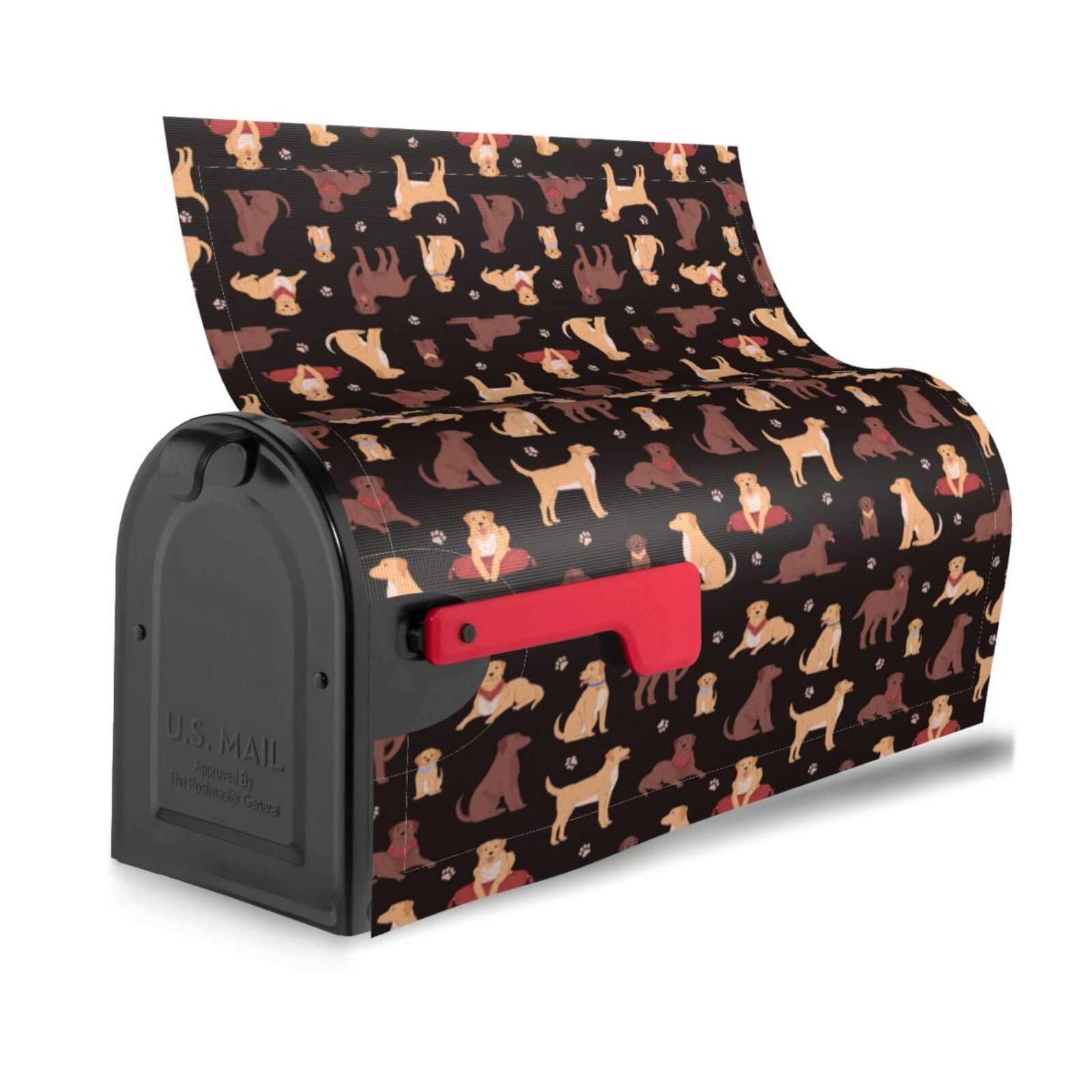 Xecao Labrador Retriever Dog for Mailbox Cover with Magnetic Strips, Waterproof and Sunscreen, Adds a Decorative Touch to Your Garden Yard.