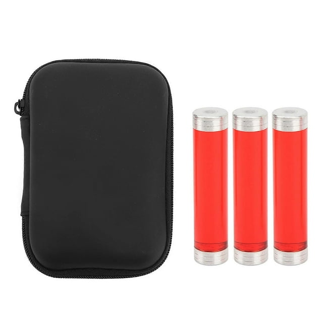 Novelty Spin Pen 3 Sections Acrylic Magnet Fidget Rolling Finger Rotating Pen with Leather Case Red