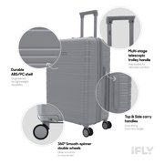iFLY Take Off 24 Expandable Hardside Spinner Large Checked Luggage, Gray