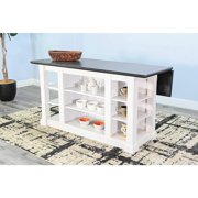 Sunny Designs Carriage House Kitchen Island with Drop Leaf, Wood Espresso, 38 in