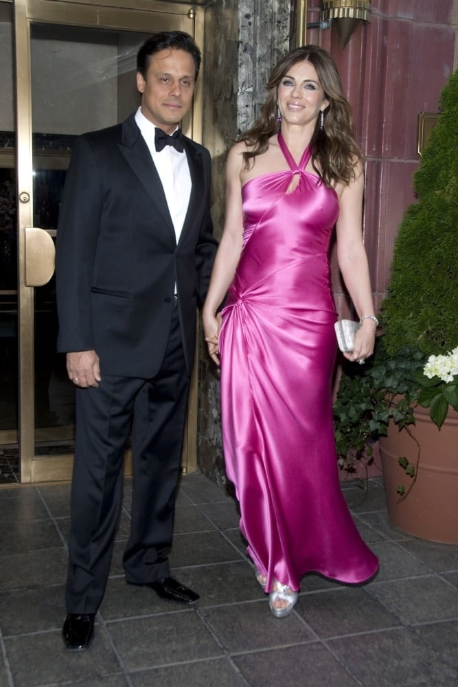 Elizabeth Hurley And Husband Arun Nayar Out And About For Leaving Hotel To Go To Hot Pink Party