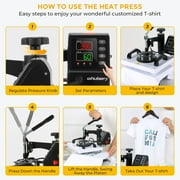 Adnoom Heat Press 12x10 with 360°Swing-Away Design, 650W Digital Shirt Press Machine with LCD Control Panel, DIY Vinyl Heat Press Sublimation Machine for T-shirts, Canvas, Bags