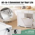 thumbnail image 5 of Haverchair 60" Kitchen Island with Drop Leaf and Power Outlet, Mobile Kitchen Rolling Bar Cart with Trash Can Cabinet and Drawers, Modern Island Table for Kitchen with Spice Rack and Towel Rack, 5 of 10