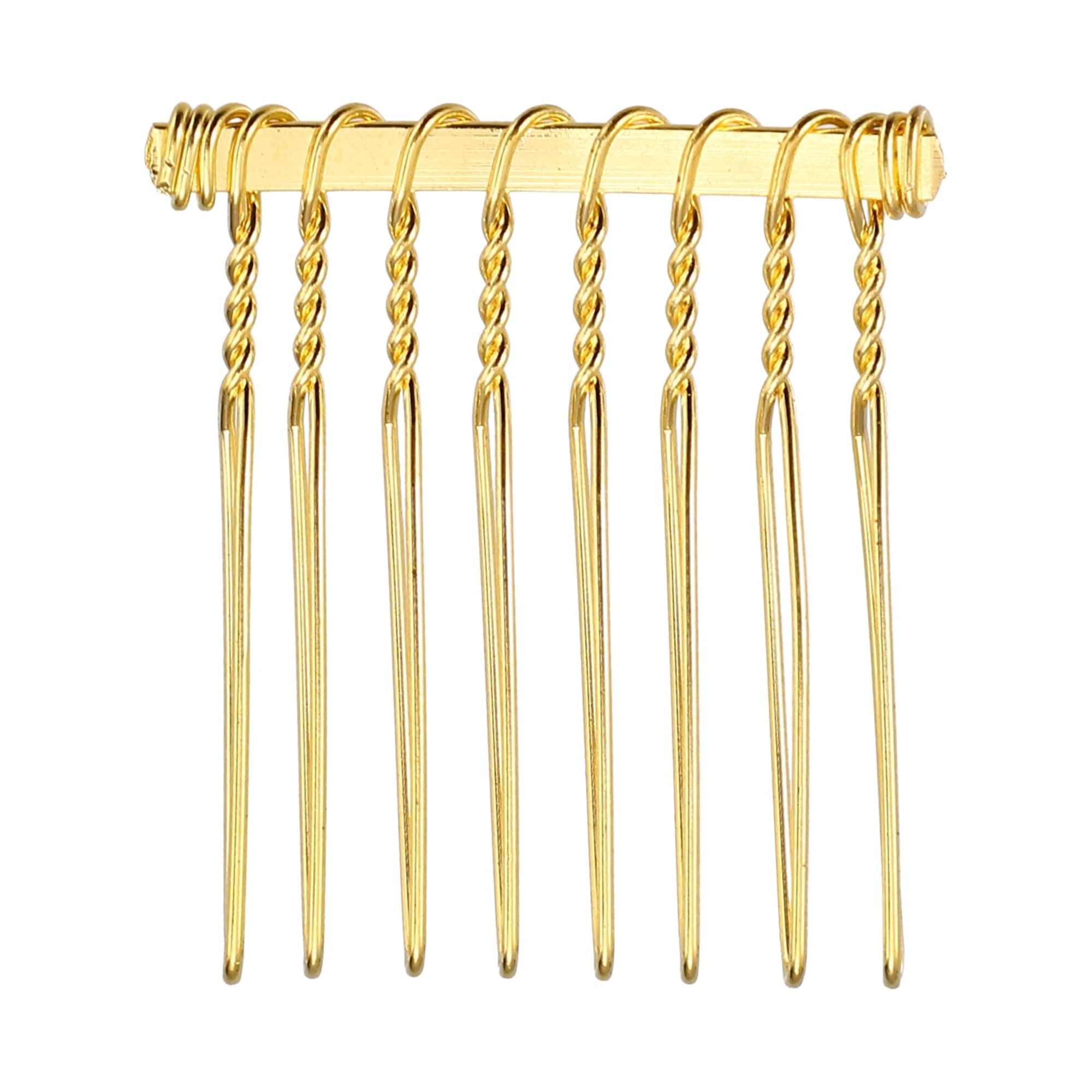 Unique Bargains 12 Pcs No Slip Hair Side Combs Accessories Metal 1.3" Gold Tone