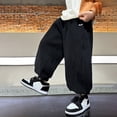 thumbnail image 5 of NOEGOEU Boys Sweatpants Elastic Waist Joggers Cotton Pull on Pants for Kids with Pockets 5-16Y (Black,11-12 Years), 5 of 8