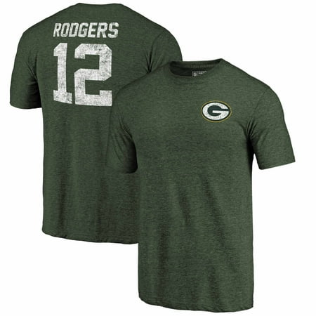 Aaron Rodgers Green Bay Packers NFL Pro Line by Fanatics Branded Icon Tri-Blend Player Name & Number T-Shirt - Heathered