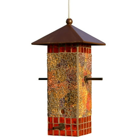 Better Homes and Gardens Glass Bird Feeder, Orange