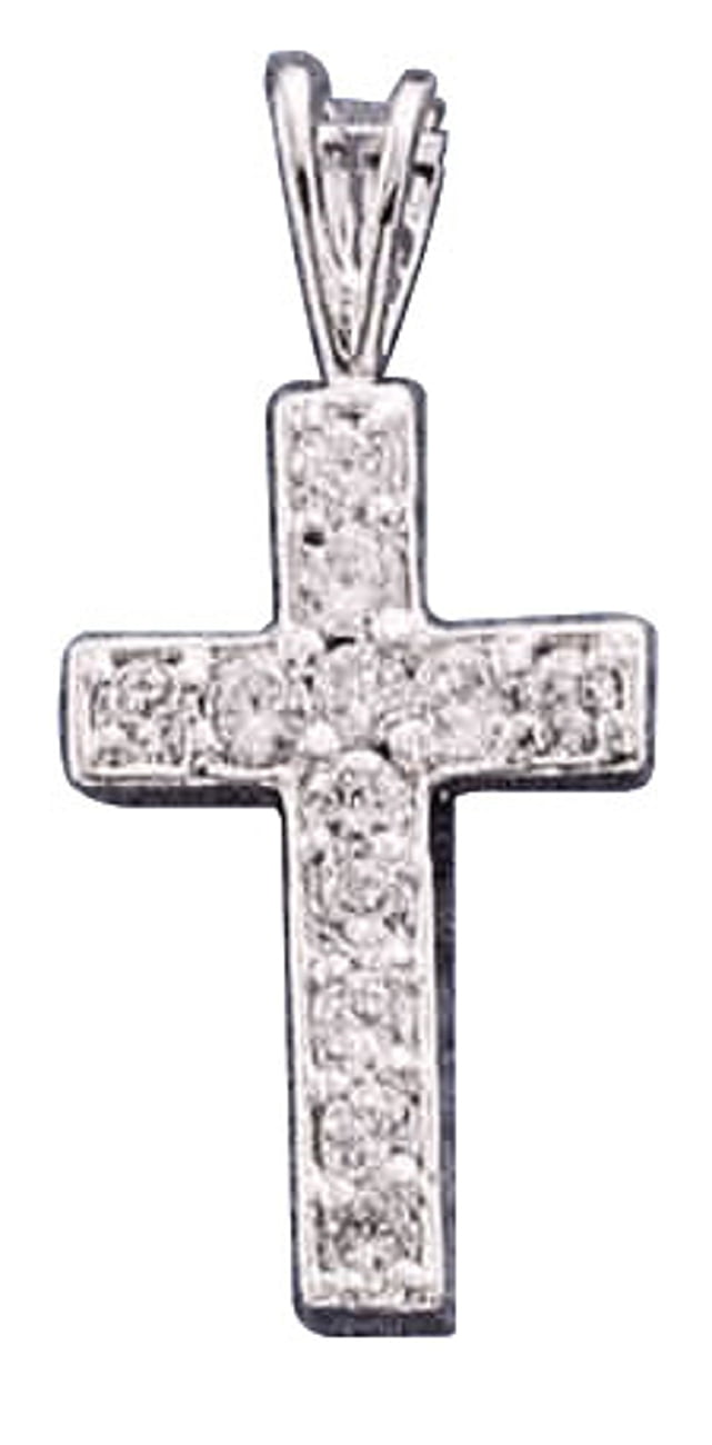 Sterling Silver CZ Cross Pendant 21 mm 40 mm Themed Pendants /& Charms Jewelry