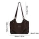 thumbnail image 3 of Bolso de mano vegano de cuero para mujer – Bolso de hombro de moda con correa • Organizador de varios bolsillos • Café grande de 12" color marrón negro • Costuras duraderas para trabajo, viajes, 3 of 6