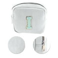 thumbnail image 4 of Unique Bargains 1 Pc Letter I Pattern Makeup Bag for Travel White Corduroy, 4 of 6