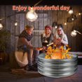 thumbnail image 2 of 48 Inch Round Galvanized Fire Pit Ring/Fire Ring - Foldable and Perfect for Outdoor Gatherings and Campfires in The Yard/Garden/Park/Beach (4 FT Diameter, Silver), 2 of 14