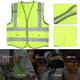 thumbnail image 4 of Chaleco de seguridad fluorescente verde con cremallera de alta visibilidad para trabajo nocturno y carrera, 4 of 8