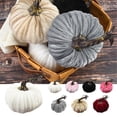 thumbnail image 2 of Velvet Artificial Pumpkins Set Velvet Fabric Decoration Pumpkins Lifelike Harvest Pumpkins for Halloween Fall Harvest Festival, Thanksgiving Decoration, 2 of 2