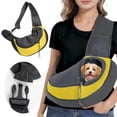 thumbnail image 2 of Dog Sling Small Dog Hand Breathable Mesh Traveling Cat Backpack Travel Sling Bag for Small Dogs Cats, 2 of 5