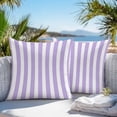thumbnail image 3 of Throw Pillow Covers 26x26 Inch Set of 2, Purple Striped Waterproof Outdoor Pillow Covers, Modern Farmhouse Purple White Stripes Decorative Cushion Pillowcases for Couch, Sofa, Bed, Garden, Patio, 3 of 9
