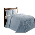 thumbnail image 5 of Better Trends 2 Piece Bedspread Set 100% Chenille Twin Bedding Set Soft and Breathable Machine Washable (Blue) Trevor Collection, 5 of 7